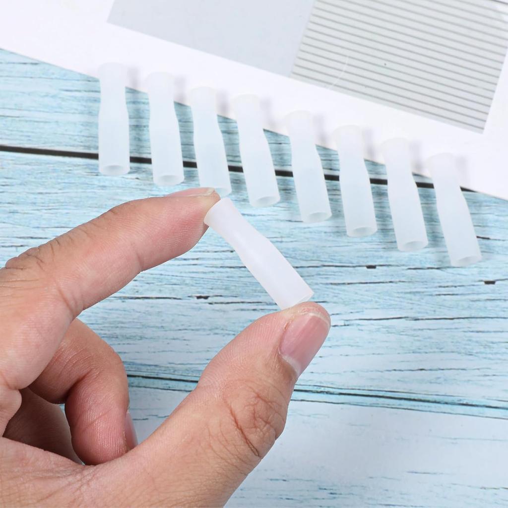 16 Pcs Silicone Straws Tips, Reble Food Grade Anti-Scald/Cold Straw Tip Covers Replacement Tips Fit for 1/4 Inch Wide(6 mm Out Diameter) Stainless