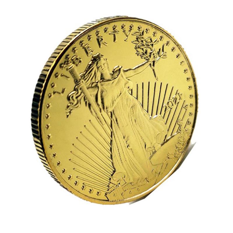 American Liberty Goddess Of Freedom Medal Gold Plated Commemorative Coin