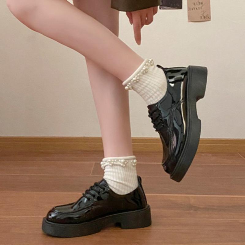 Fashion Women Derby Shoes 2025 Spring British Style Loafers Round Toe Platform Casual Sneakers for Women New Fashion Shoes Zapatos Mujer