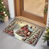 Christmas Doormat Non‑Slip Front Entrance Rug Washable Indoor Outdoor Xmas Snow Cabin Forest Gift Winter Holiday Mat