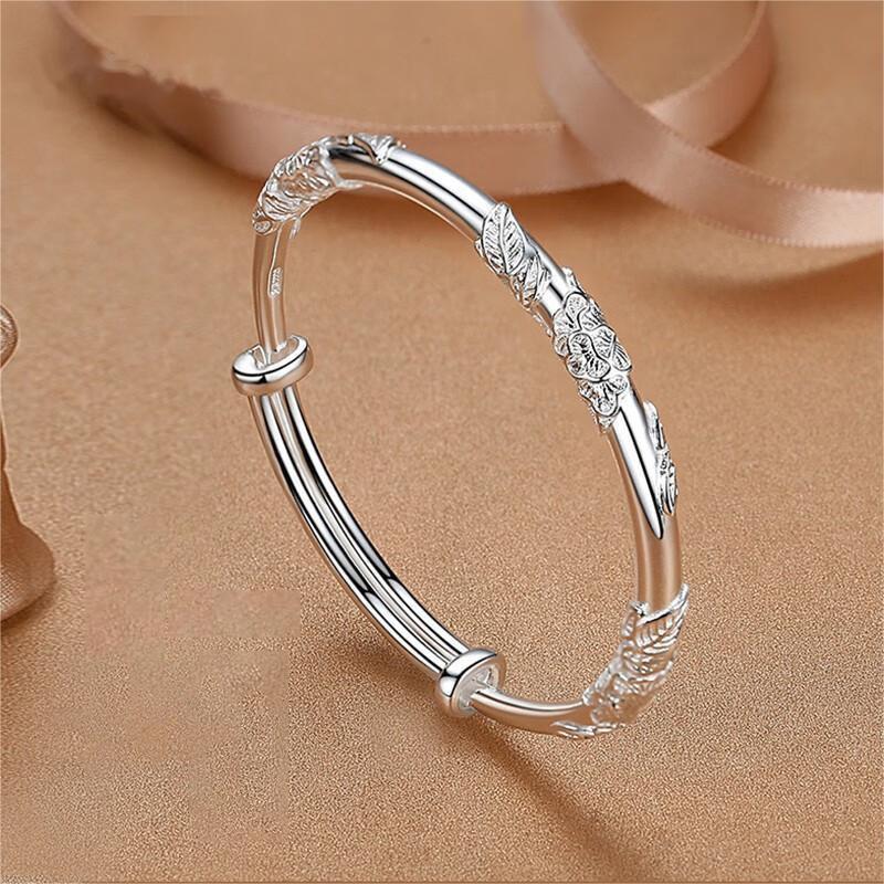 Women'S Full-Blown Flowers Bracelet Bangle Delicate Light Luxury Open Adjustable Bracelet Bracelet Jewelry Gift