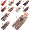 Unisex Adjustable Y-Back Suspenders Elastic 3 Clips Heavy Duty Braces for Pants Trousers