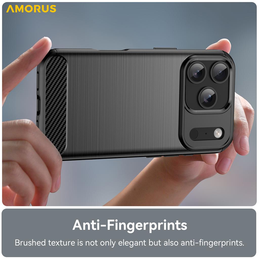 For iPhone 17 Pro Case Carbon Fiber Texture Brushed Protective Phone Cover