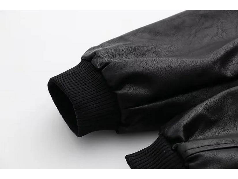 Y2KPU Slim Fit Stand Collar Biker Bomber Jacket - 2023 Autumn Collection