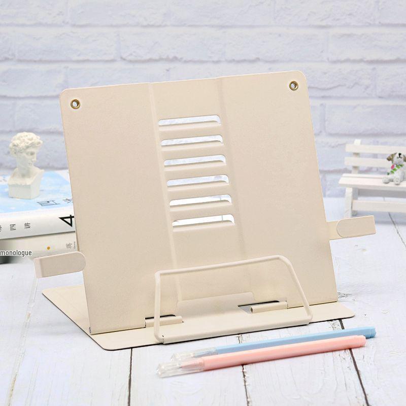 Verstellbarer Schreibtisch-Buchständer mit Buchstützen und Klemmen für Schüler