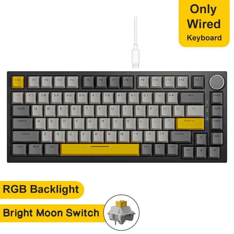 AJAZZ AK820/Pro Wireless Mechanical Keyboard Bluetooth 5.1 2.4G USB-C Wired Swappable RGB Gaming Keyboard Gasket Mount with