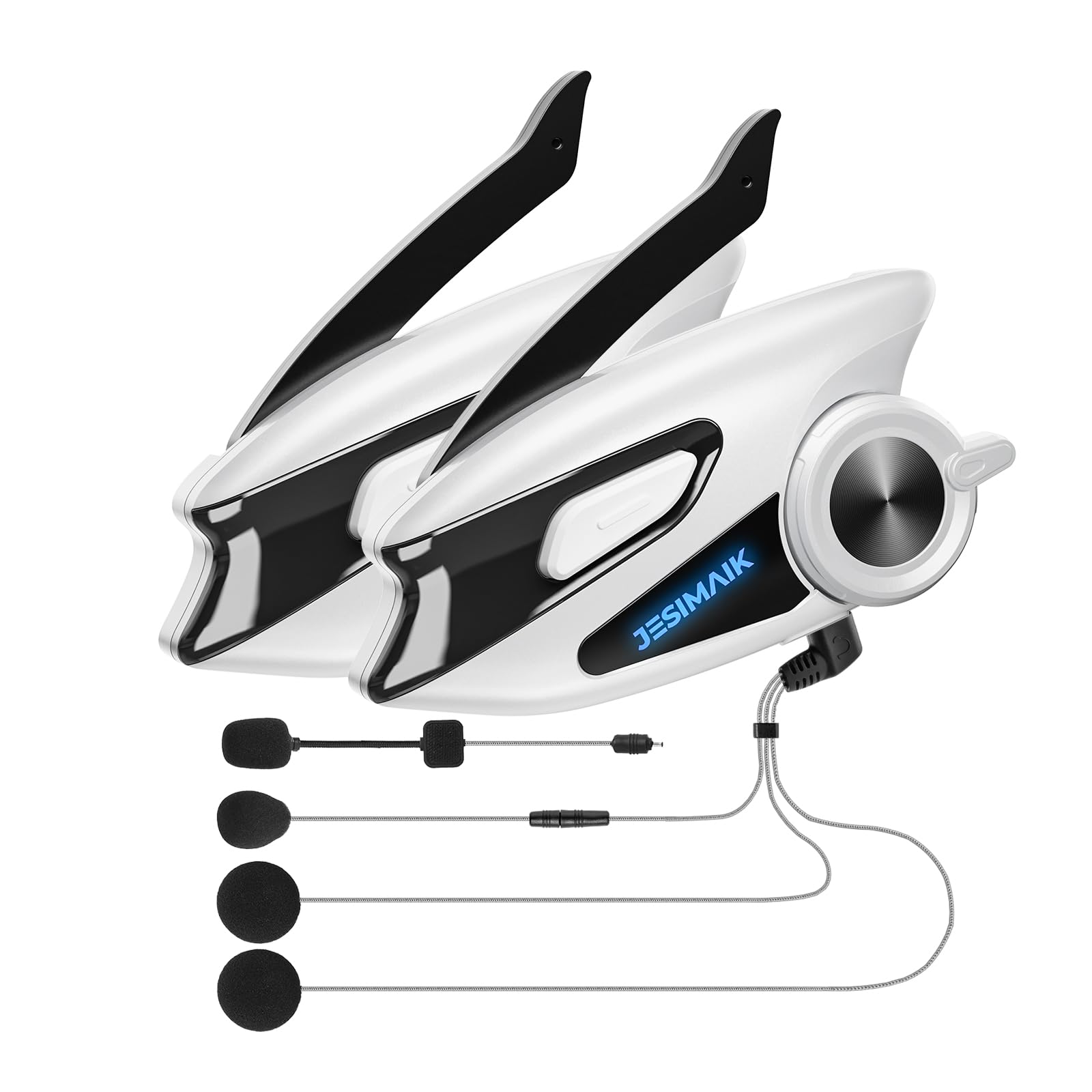 

JESIMAIK X6S Motorcycle Mesh No App Improved Music and Simultaneous FM Music 7mm Automatic Connection 2000m IP67 Waterproof and Japanese Voice ENC DSP белый