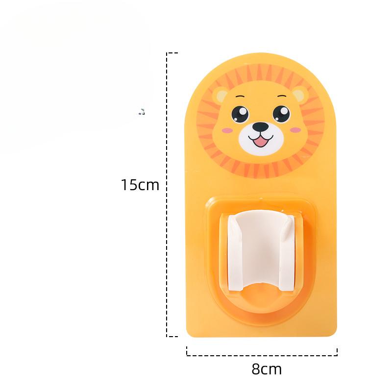 

No Need for Drilling Adjustable Bathroom ShowerheadCartoon Shower Fixed Base Bathroom Showerhead Storage Rack жовтий