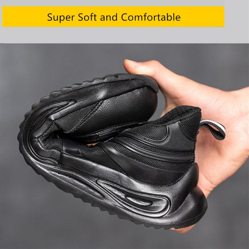 Insulation Shoes Electrician Work Shoes Black Work Shoes with Plastic Toe Cap Anti Puncture Light Weight Safety Shoes for Men