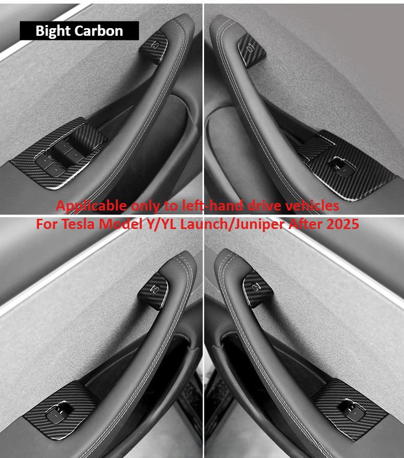 For Tesla Model Y Launch/Juniper 2026+ Window Glass Lift Button Sticker Trim Panel Switch Cover Decorative Auto Car Accessories