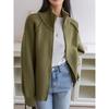 Veste pull pour femme Automne et Hiver Couleur unie Col montant Fermeture éclair Cardigan tricoté Haut