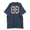 BALENCIAGA 739028 Navy 24 Year BB Logo Oversized T-Shirt tops 4 NavyUsed