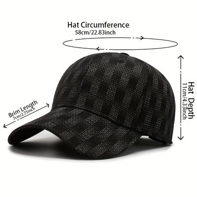 Fashion Plaid Baseball Cap Daily Atletic Cap UV Protection Cap Low Profile Dad Hat Plain Cap with Curved Brim