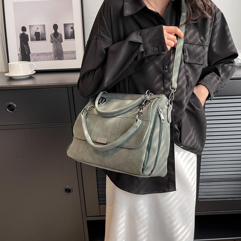 

Популярные сумки женские большой вместимости 2025 новая весна и лето универсальная матовая сумка-мессенджер портативная сумка-тоут для поездок на работу 30*13*24 зелёный