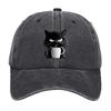 Cotton Snapback Baseball Cap Cute Cat Adjustable Cotton Cap Coffee Cat Printed Baseball Hat for Mom Grandma Cat Lover