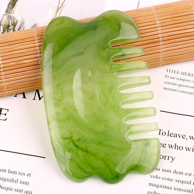 Buffalo Horn Gua Sha Board – Acupoint Scraper for Full Body and Face Meridian Massage in Beauty Salons