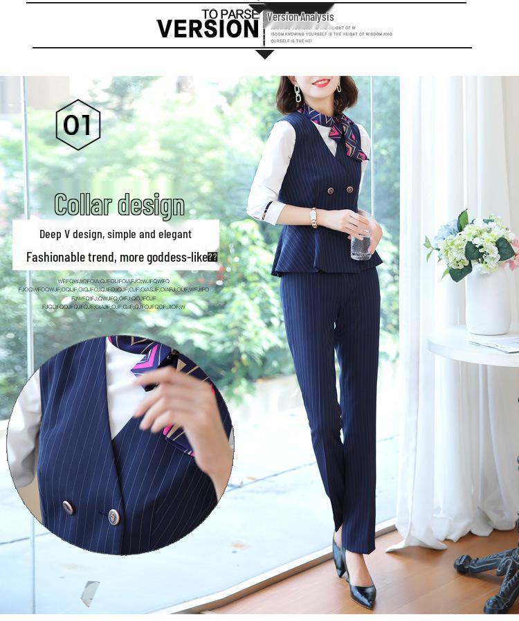 Women's Professional Vest Suit Set for KTV Hotel Receptionist Interview