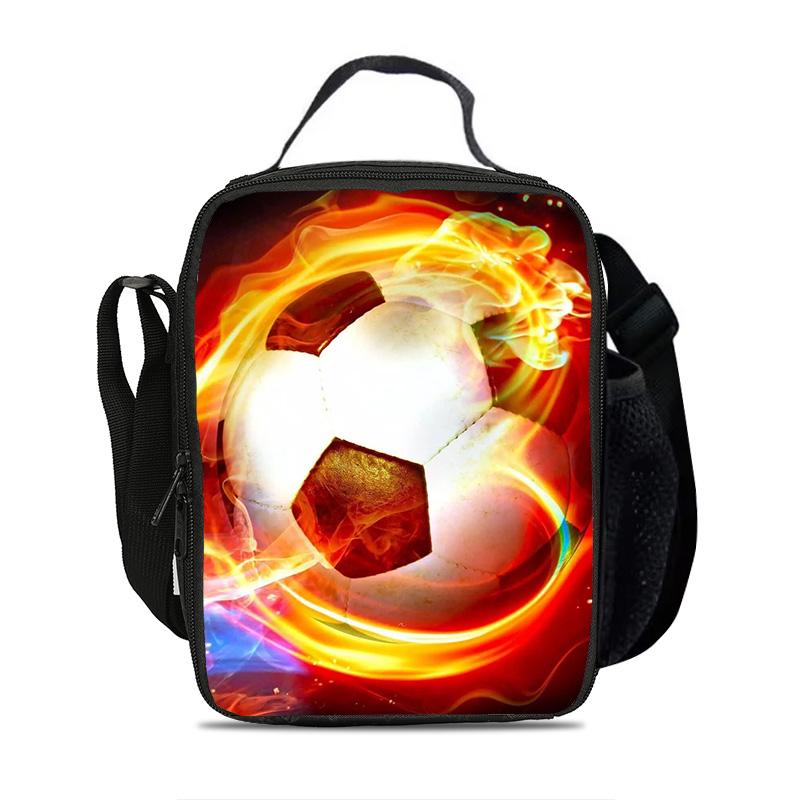 Soccer Ice Pack Insulation New Style Sports Style Youth Football Print Best Partner for Male and Female Students Going To School