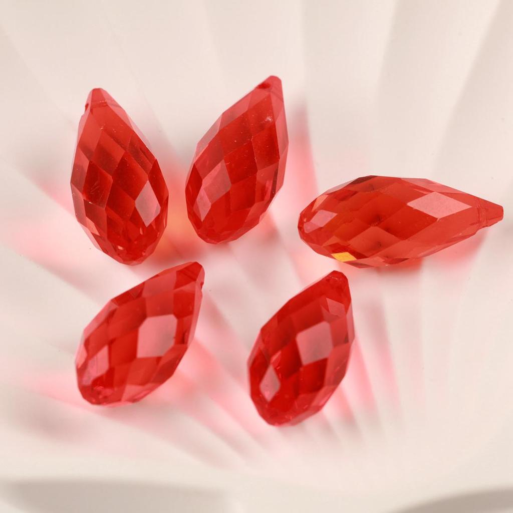 10pcs Teardrop Faceted Crystal Glass Beads Loose 12x25mm Drilled Pendant Drops  Crafts Beads for DIY Jewelry Making  Accessories
