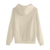 Women's Loose Long Sleeved Solid Color Hooded Sweatshirt With Velvet Drawstring
