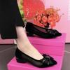 Net Fabric Breathable Single Shoes for Women, New Style, Low Heel, Pointed Toe, Small Round Shoes
