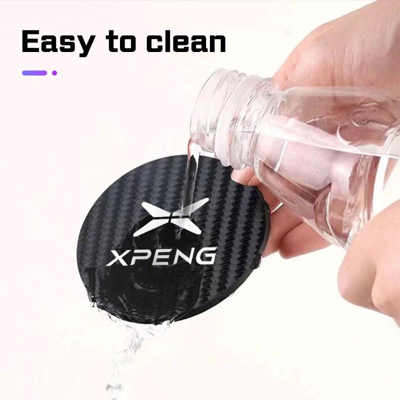 2Pcs Leather Coaster Mat For Xpeng Xiaopeng P5 P7 G9 G3i G6 G3 P7i X9 P7i P5 G3 Anti-noise Water Cup Pad Cushion Accessories