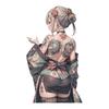 PYRMXQ 13cm Japanese Tattoo Girl Back Car Sticker Jug Bumper Refrigerator Motorcycle Camper Auto Body Sticker (D)