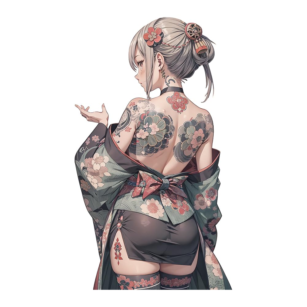 

PYRMXQ 13см Японская Татуировка Девушка Спина Наклейка на Автомобиль Кувшин Бампер Холодильник Мотоцикл Кемпер Наклейка на Кузов Автомобиля (D)