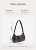 Tiefbraune Retro-Motorrad-Leder-Achsel-Schultertasche für Damen