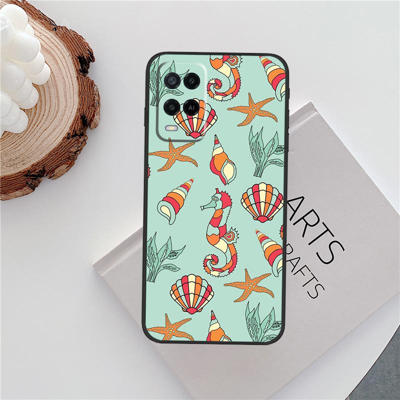 Seashell Shell Sea Art Case For Oppo A80 A78 A98 A40 A60 A18 A38 A58 A15 A17 A77 A74 A94 A54 A57S A16 A76 A96 Cover
