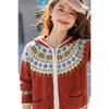 Mokana Women's Fair Isle Hooded Knitted Sweater