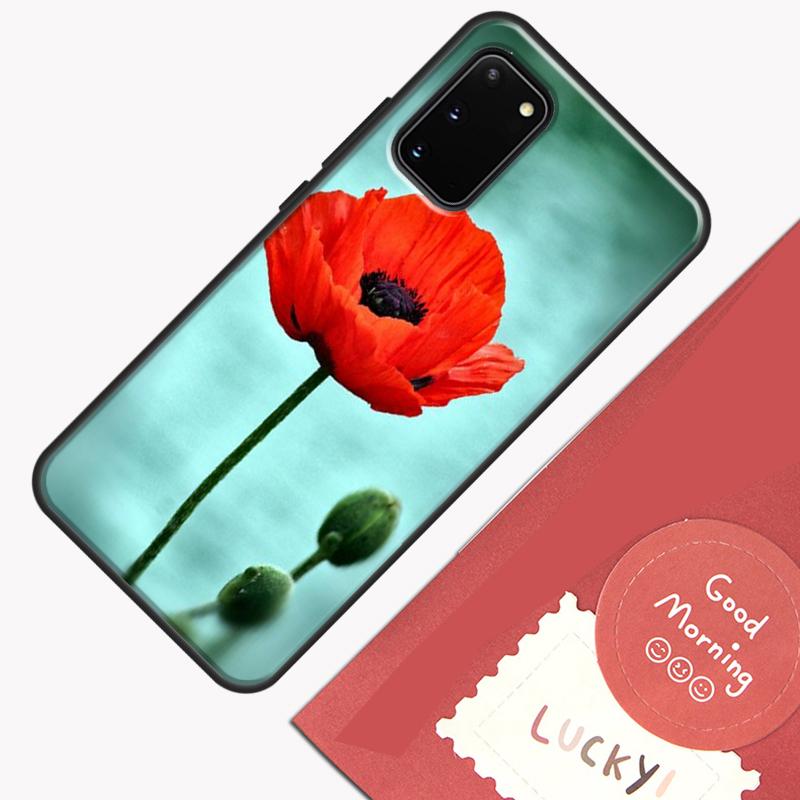 Červený mák Květinový kryt na telefon Pro Samsung Galaxy S23 S26 Ultra S20 S21 S22 S24 S25 Plus S10 S25 FE Kryt