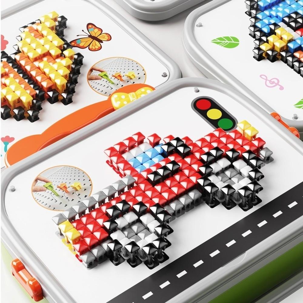 Concentration Training Mushroom Nail Puzzle Toy Color Perception Peg Puzzle Toy 3D Puzzle Toy Baby