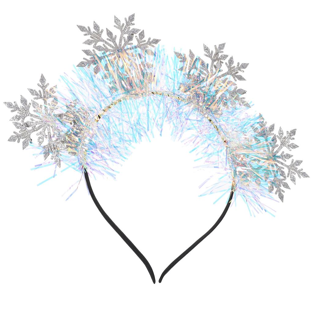 Glitter Snowflake Headband Christmas Decorative Women Girls Lightweight Durable Fade Resistant Deformation Proof Long
