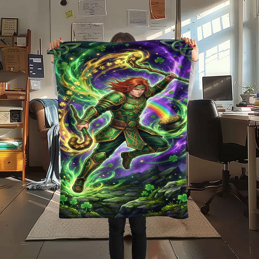 1Pc Magical power Print Flannel Blanket, High quality Comfortable for All Seasons, Home Decor, Warmth and Comfort, Perfect for Christmas Gifts