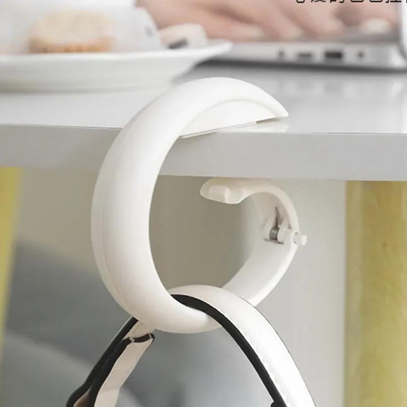 Portable Bag Hook Hanger Foldable Holders Table Office Decor Plastic Desk Side Hook Use Handbag Travel Bag Organizer Hook Holder