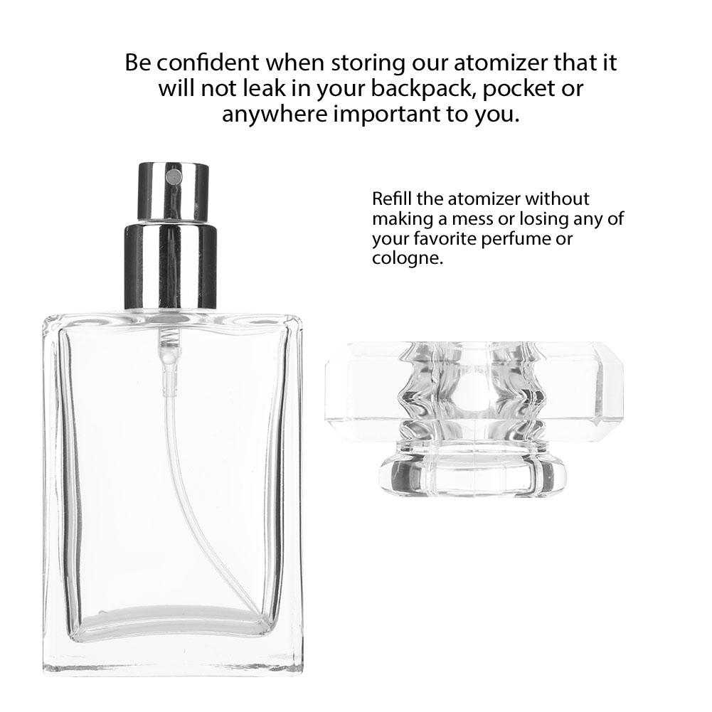 30ml Empty Glass Perfume Spray Bottle Portable Travel Size Reusable Odors Container Transparent
