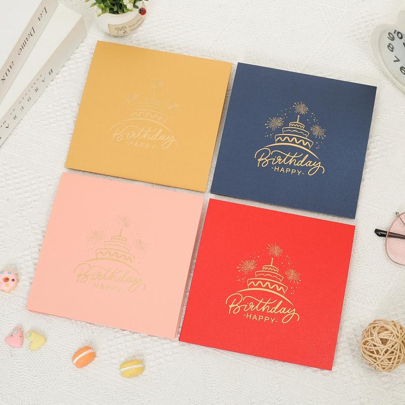 1/5Pcs Music Glowing Lighting Greeting Cards Birthday Blessing Postcard Handwritten Birthday Party Greeting Card