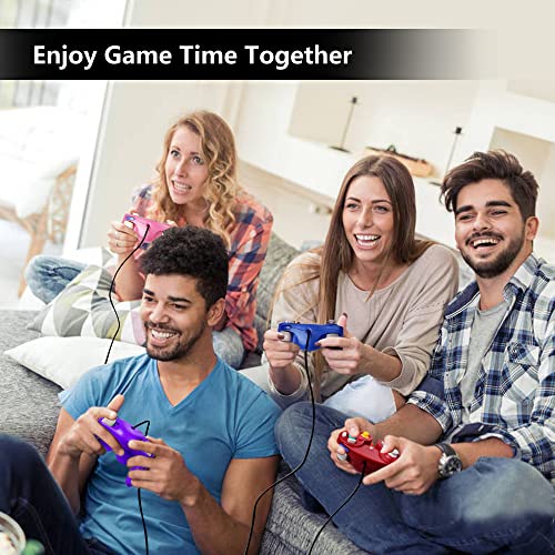 Controlador FIOTOK GameCube Controlador Clássico com Fio para Wii e Nintendo Gamecube (Rosa e Roxo - Pacote com 2)