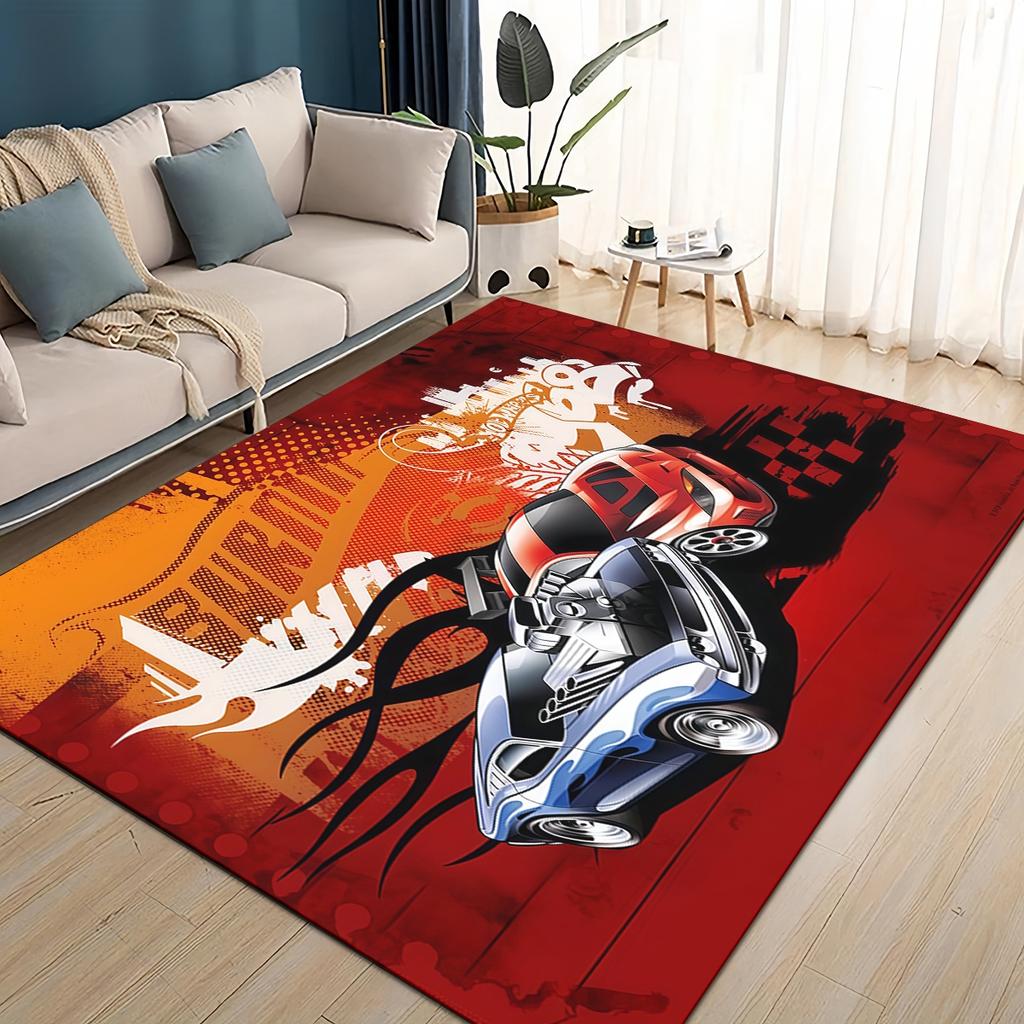 Hot Wheels 27 Style New Racing Car Cartoon Carpet Rug for Living Room Bedroom Home Sofa Decoration,Kids Play Non-slip Floor Mat