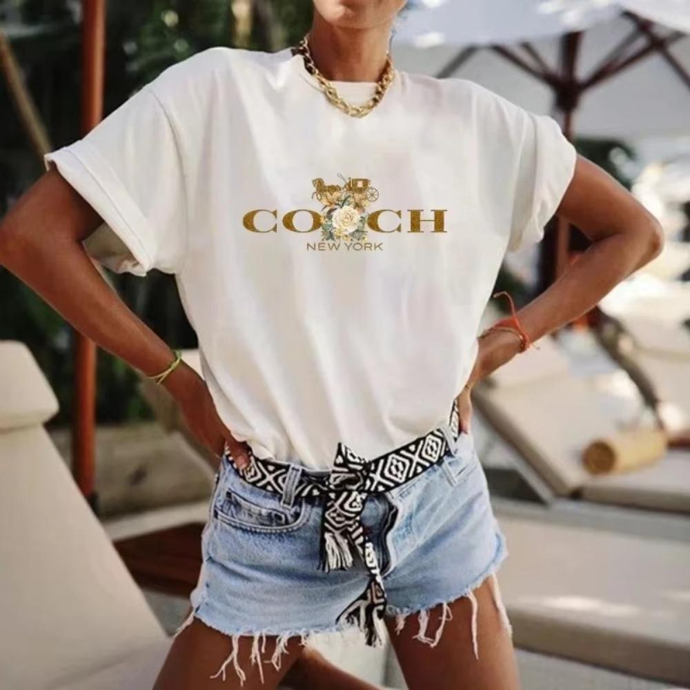 Spring/Summer 2026 Women s T-shirt Luxury Printed O-neck Top Pattern Short Sleeve Hip Hop T-shirt Women s Summer Alphabet M
