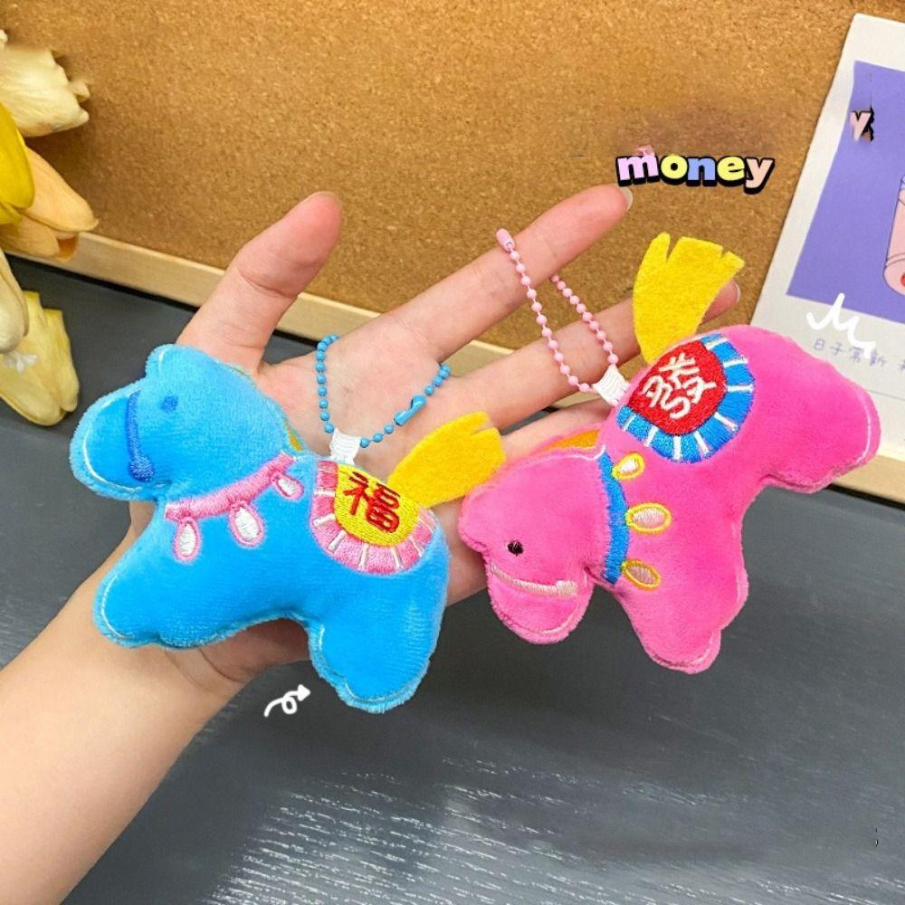 Hanging Decor Horse Year  Key Ring Stuffed Animal Pony Plush Pendant  Zodiac Celebration