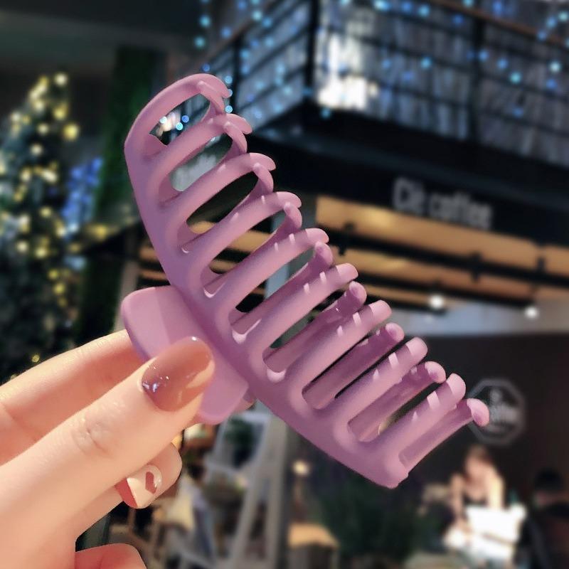 Simple Solid Big Claws Elegant Frosted Acrylic Hairpins Hairpins Hairpins Women's Girls Hair Accessories