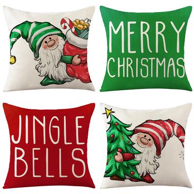 Weihnachts-Kissenbezug Leinen Bedruckter Kissenbezug Weihnachtsgeschenk Zuhause Sofa Kissenbezug