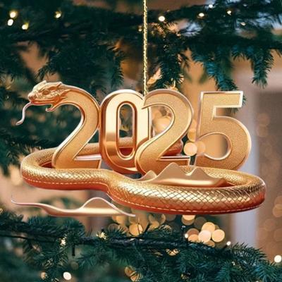 1/2 Stück Schlange Autoanhänger Acryl Weihnachts-Hängedekorationen für Neujahr Niedlich