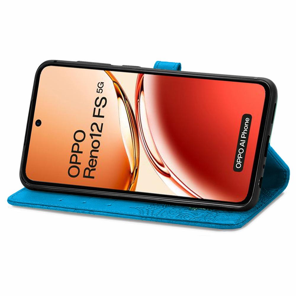 Flip Case for Oppo Reno 12FS / 12F, Mandala, Blue