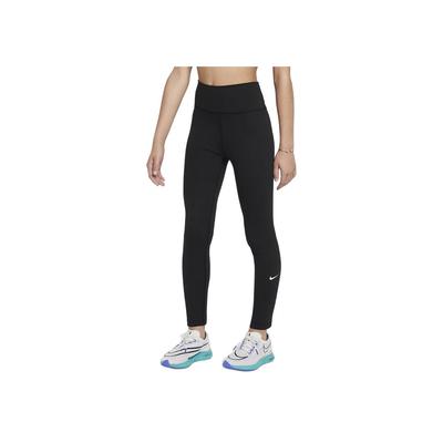 Nike High Waist Comfortable Versatile Soft Leggings Kids Bottoms Black White FZ5605-010