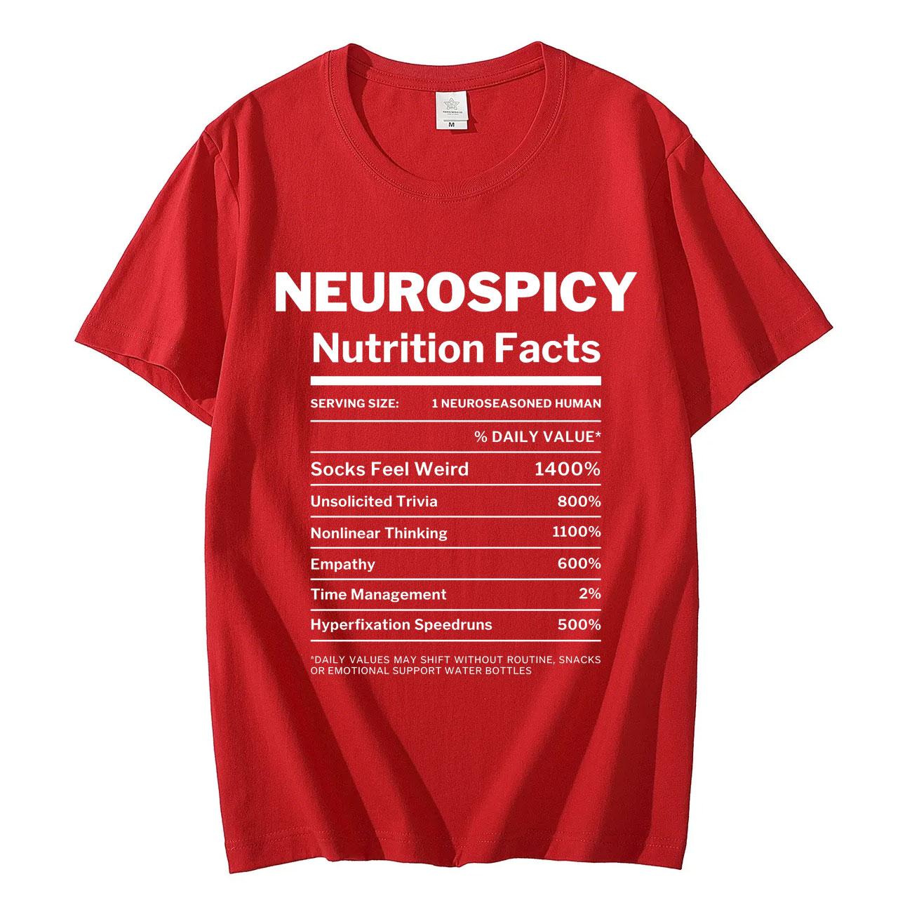 

Funny Neurospicy Tshirt Men Women Summer Casual Fashion Short Sleeve Tshirts High Quality Cotton Oversized T Shirt Streetwear S