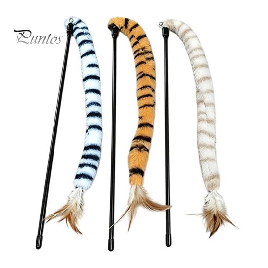 Cat Hunting Toy Funny Stick Toy, Toys for Indoor Cats, Interactive Pet Teaser Wand, Plush Kitten Toys, Play Exercise Striped Tail
