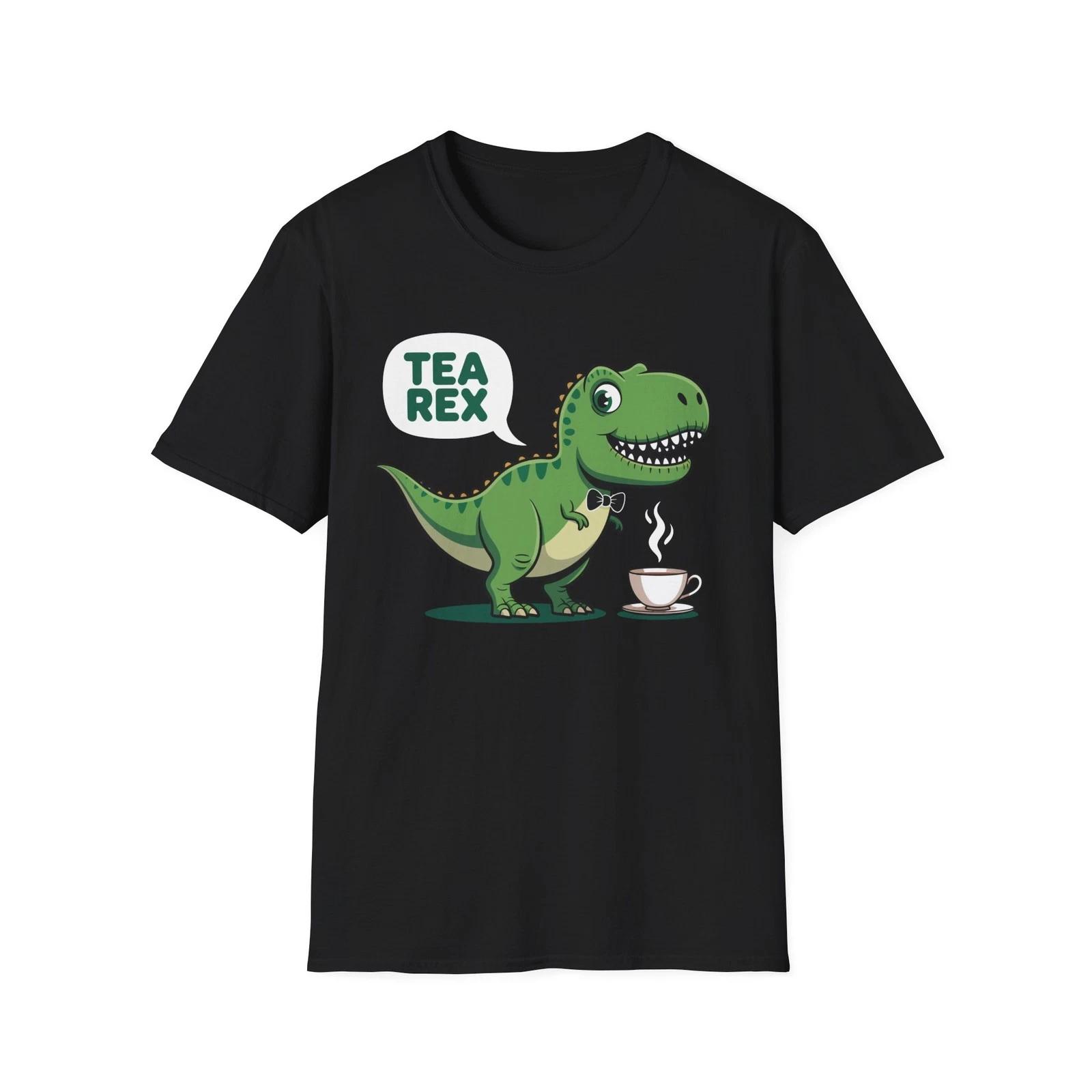 Tea Rex Funny T-Rex Dinosaur Dino Tea Drinker Coffee Pun Lover Gift T Shirt L
